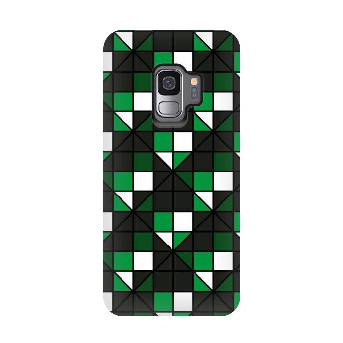 Galaxy S9 StrongFit dark green squares by TMSarts