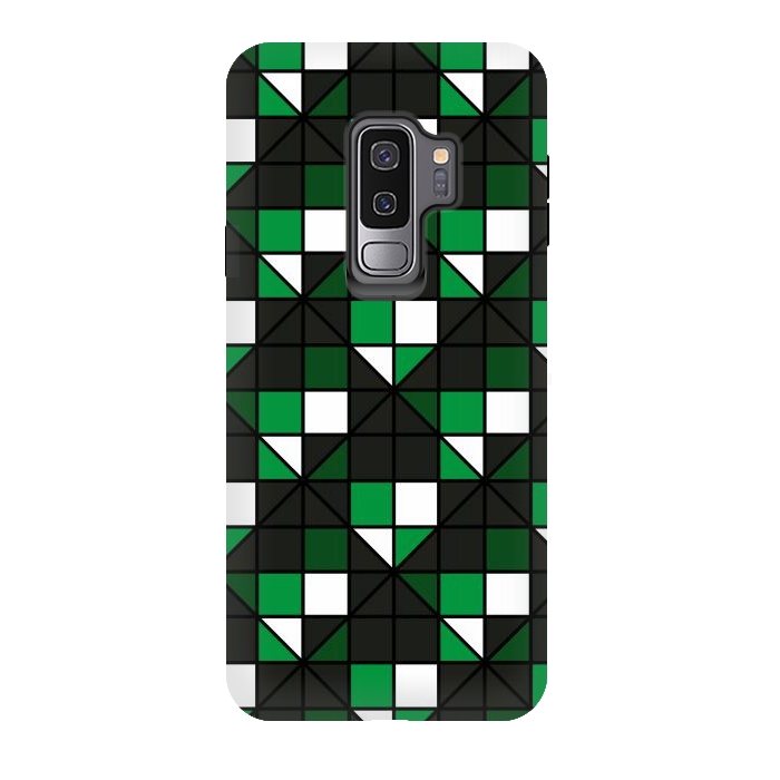 Galaxy S9 plus StrongFit dark green squares by TMSarts