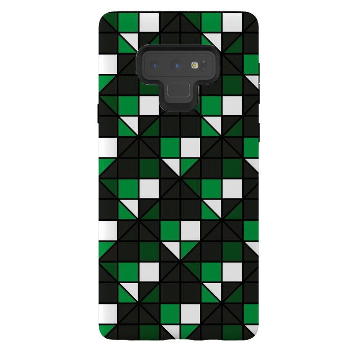 Galaxy Note 9 StrongFit dark green squares by TMSarts
