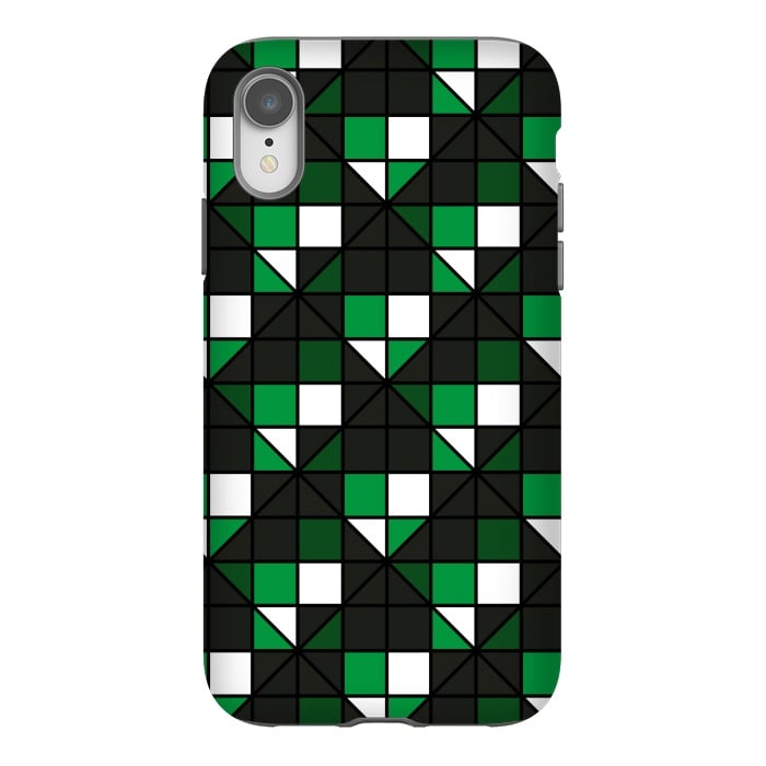 iPhone Xr StrongFit dark green squares by TMSarts