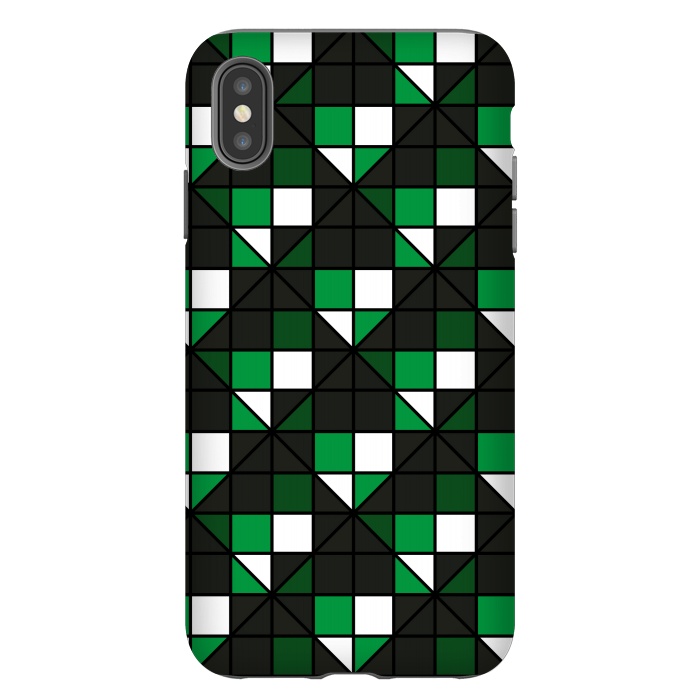 iPhone Xs Max StrongFit dark green squares by TMSarts