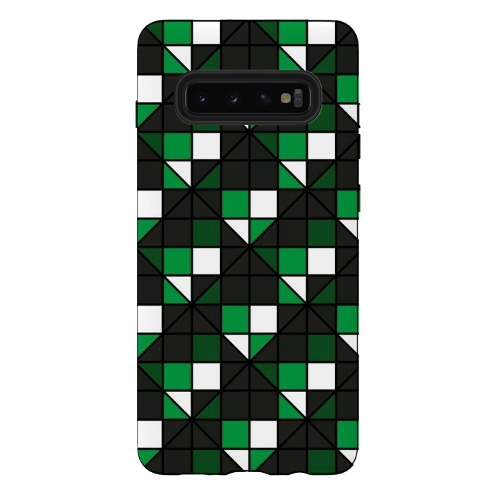 Galaxy S10 plus StrongFit dark green squares by TMSarts