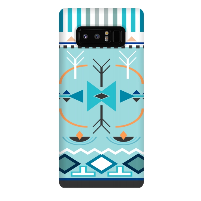 Galaxy Note 8 StrongFit blue aztec print by MALLIKA
