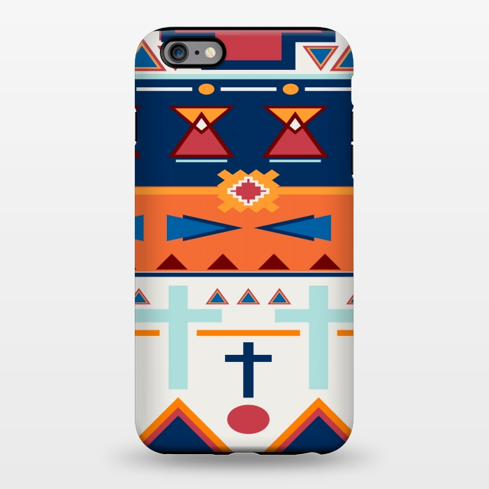 iPhone 6/6s plus StrongFit orange blue aztec print by MALLIKA