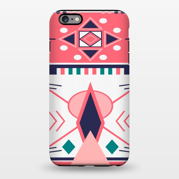 iPhone 6/6s plus StrongFit pink blue aztec print by MALLIKA