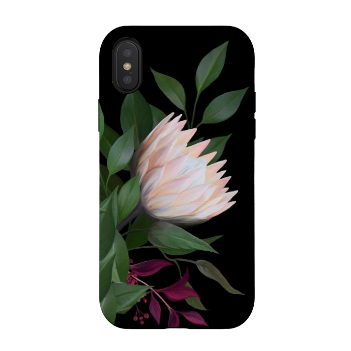 iPhone Xs / X StrongFit Painted Protea by Elzbieta Malyska