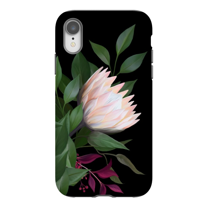 iPhone Xr StrongFit Painted Protea by Elzbieta Malyska