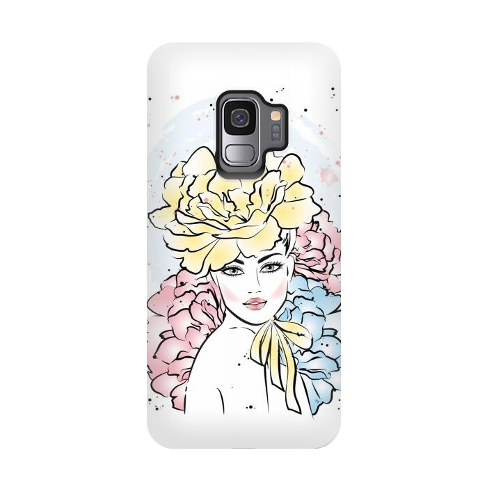 Galaxy S9 StrongFit Romantic floral Lady by Martina