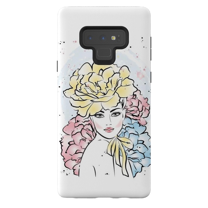 Galaxy Note 9 StrongFit Romantic floral Lady by Martina