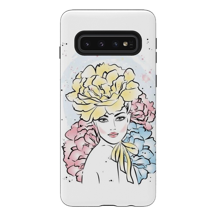 Galaxy S10 StrongFit Romantic floral Lady by Martina