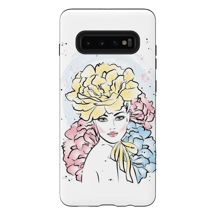 Galaxy S10 plus StrongFit Romantic floral Lady by Martina