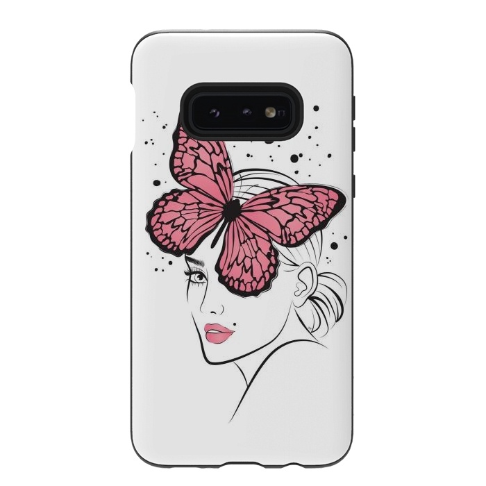 Galaxy S10e StrongFit Pink Butterfly by Martina