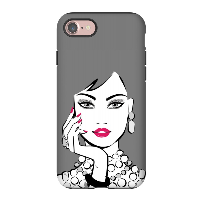 iPhone 7 StrongFit Elegant Gray Lady by Martina