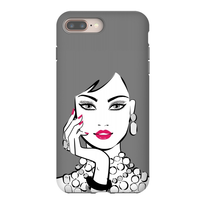 iPhone 7 plus StrongFit Elegant Gray Lady by Martina