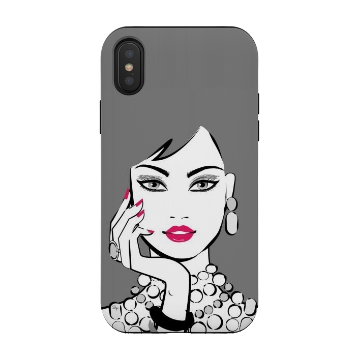 iPhone Xs / X StrongFit Elegant Gray Lady by Martina