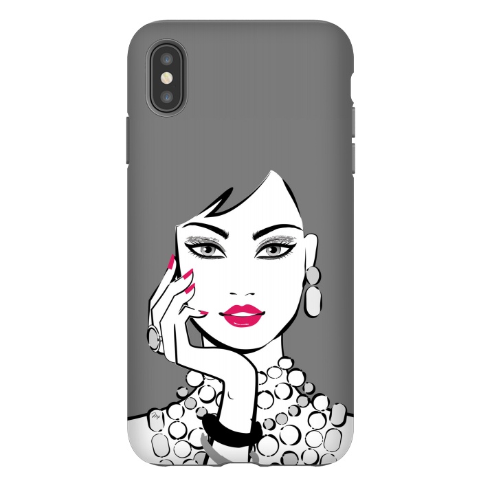iPhone Xs Max StrongFit Elegant Gray Lady by Martina