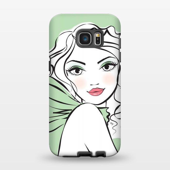 Galaxy S7 EDGE StrongFit Green Girl by Martina