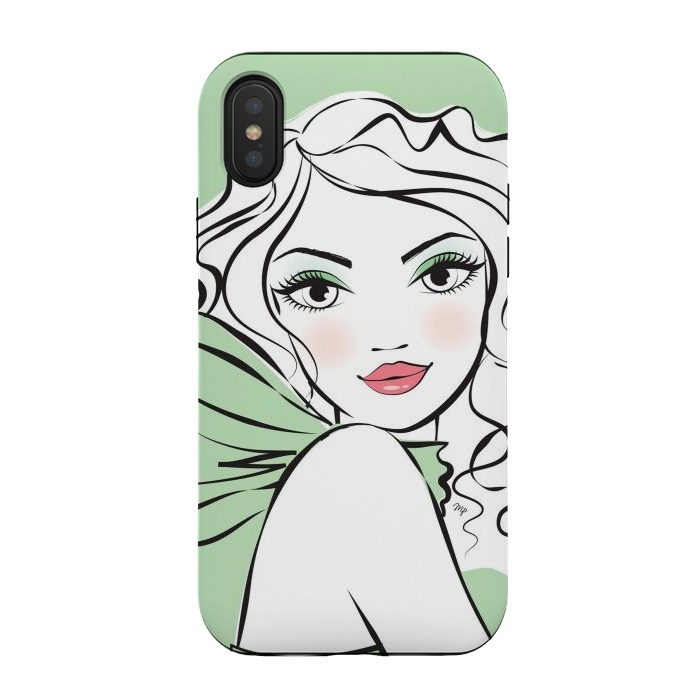 iPhone Xs / X StrongFit Green Girl by Martina