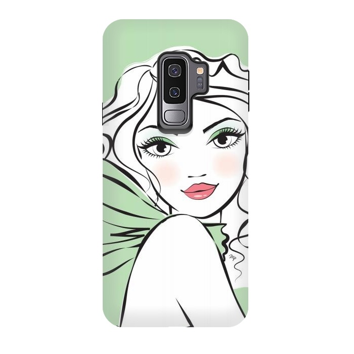 Galaxy S9 plus StrongFit Green Girl by Martina