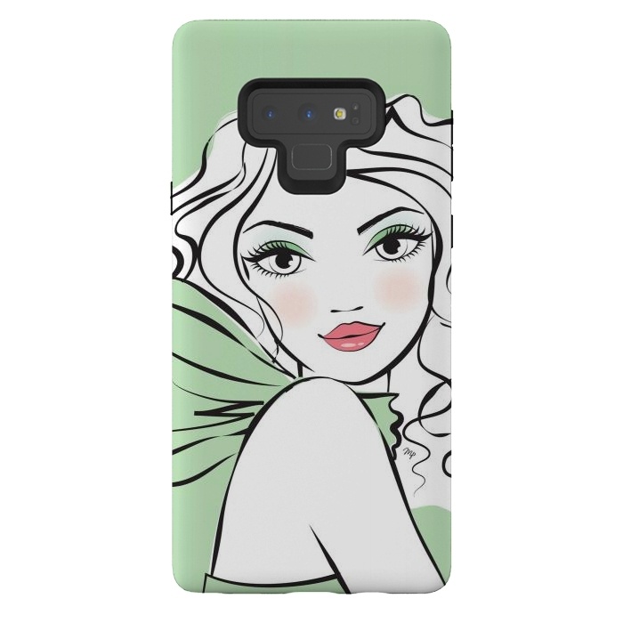 Galaxy Note 9 StrongFit Green Girl by Martina