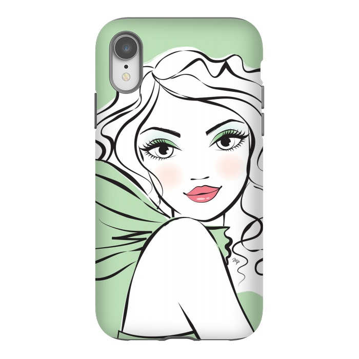 iPhone Xr StrongFit Green Girl by Martina
