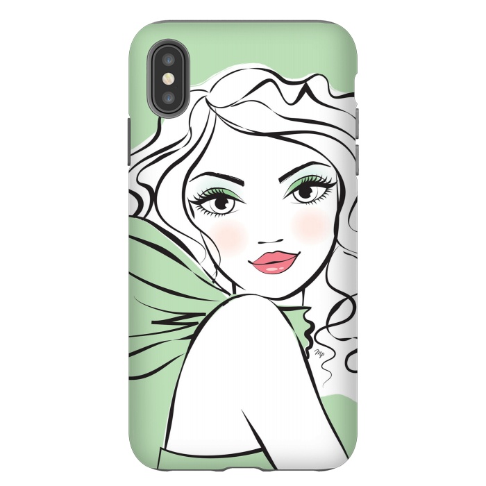 iPhone Xs Max StrongFit Green Girl by Martina