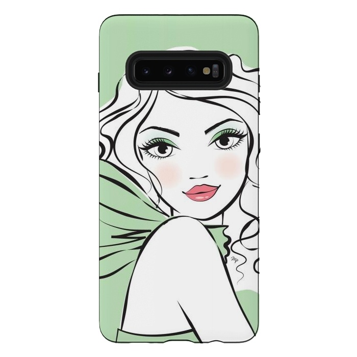 Galaxy S10 plus StrongFit Green Girl by Martina
