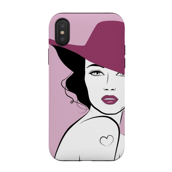 iPhone Xs / X StrongFit Woman in a hat by Martina