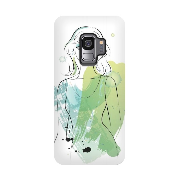 Galaxy S9 StrongFit Watercolour girl by Martina