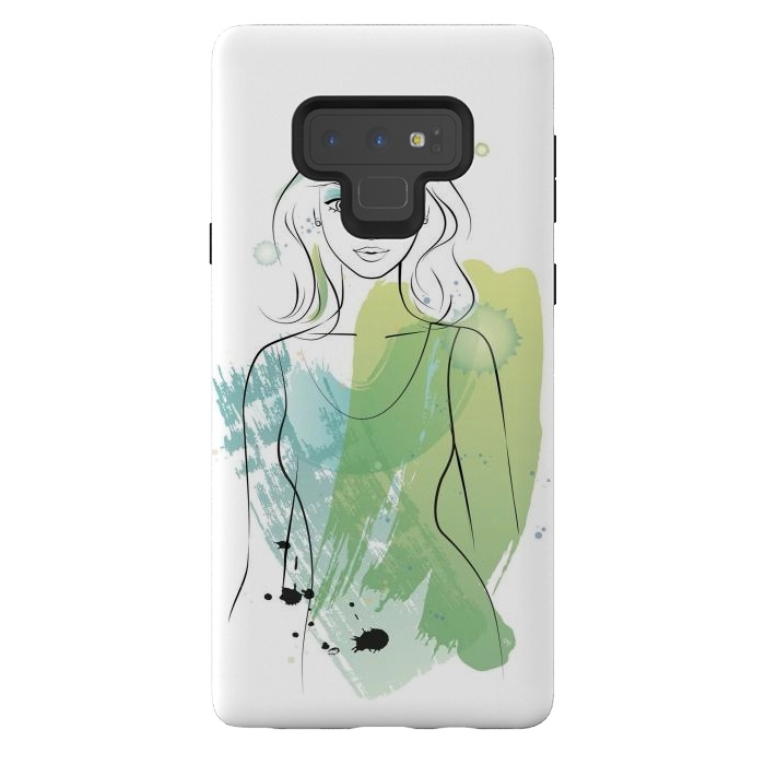 Galaxy Note 9 StrongFit Watercolour girl by Martina