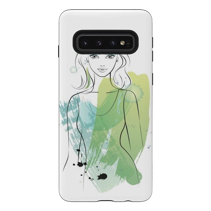 Galaxy S10 StrongFit Watercolour girl by Martina
