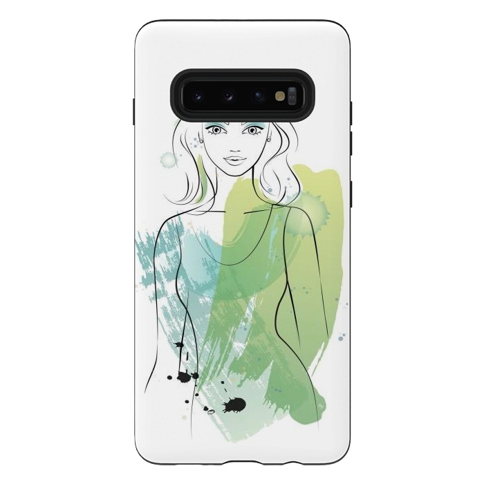 Galaxy S10 plus StrongFit Watercolour girl by Martina