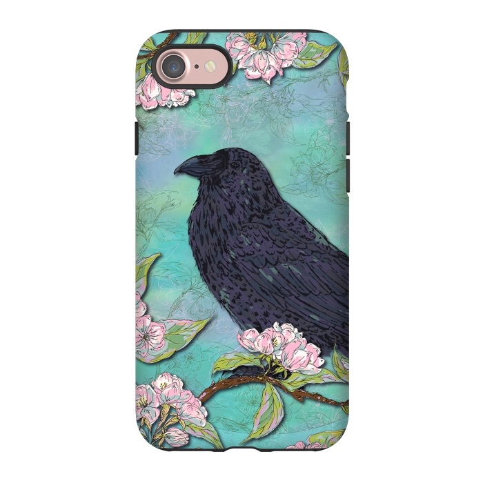 iPhone 7 StrongFit Raven & Apple Blossom by Lotti Brown