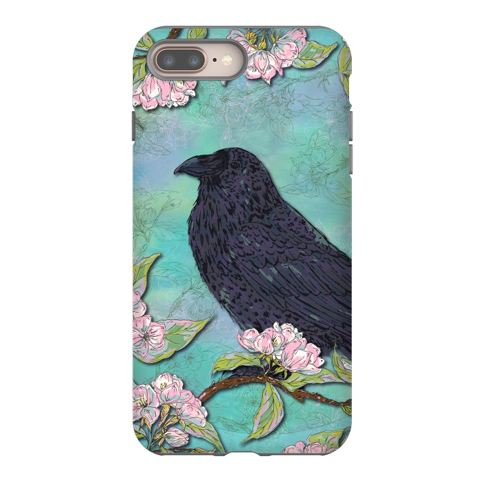 iPhone 7 plus StrongFit Raven & Apple Blossom by Lotti Brown