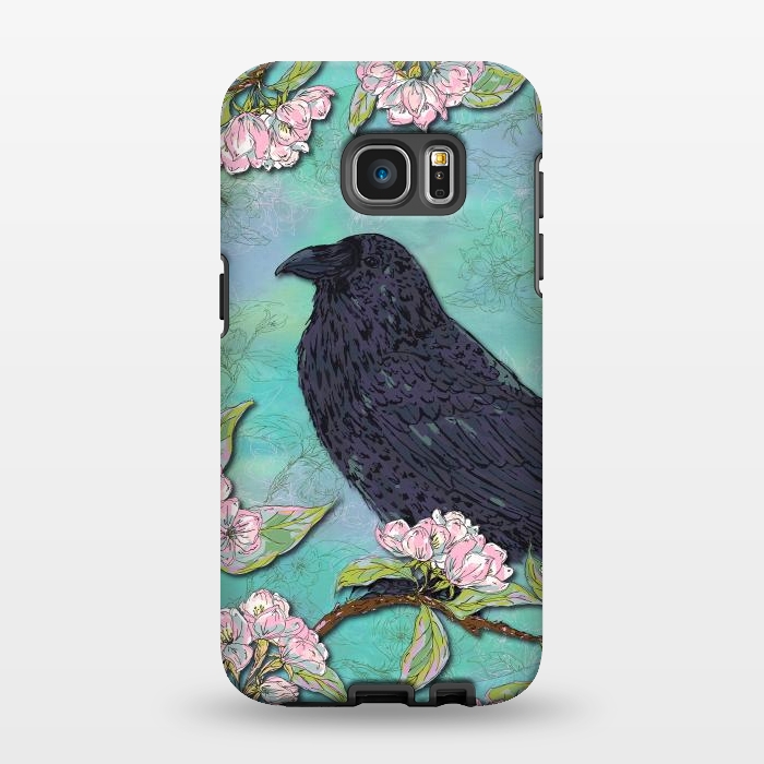 Galaxy S7 EDGE StrongFit Raven & Apple Blossom by Lotti Brown