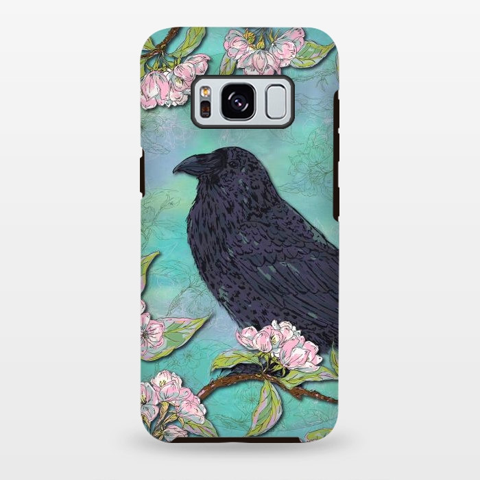Galaxy S8 plus StrongFit Raven & Apple Blossom by Lotti Brown