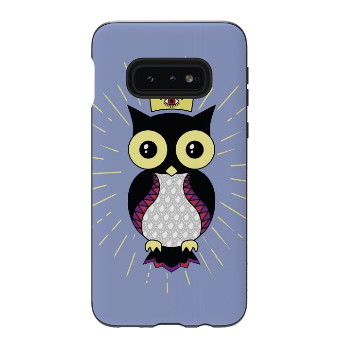 Galaxy S10e StrongFit All seeing owl by Laura Nagel