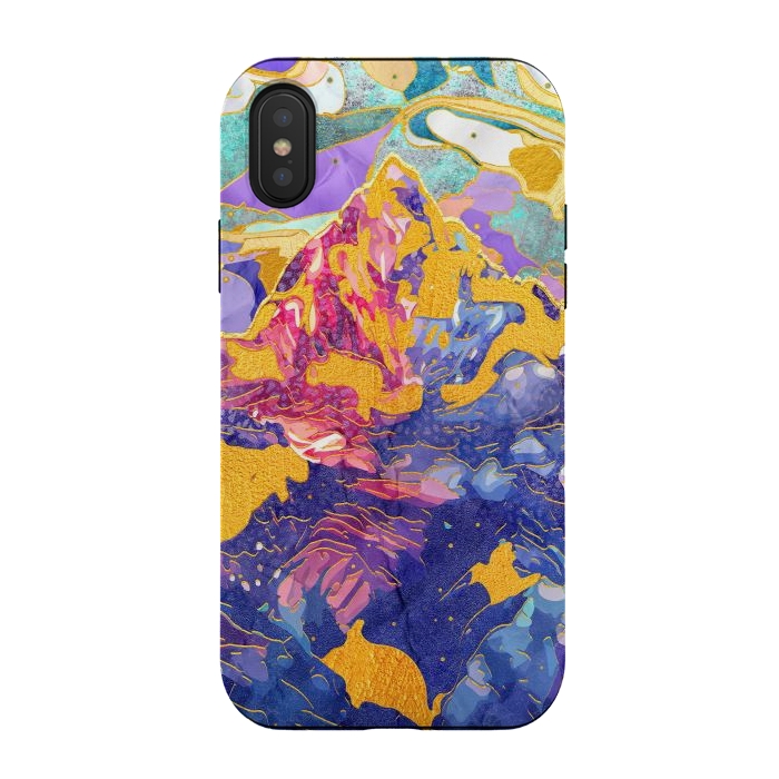 iPhone Xs / X StrongFit Dreamy Mountain - Illustration II by Art Design Works