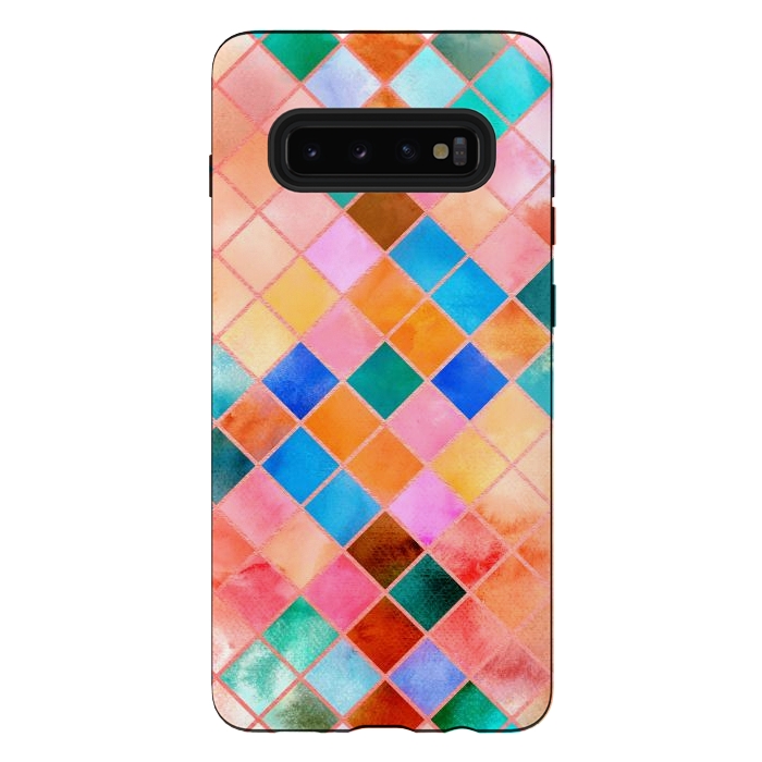 Galaxy S10 plus StrongFit Stylish Watercolor Pattern by Art Design Works