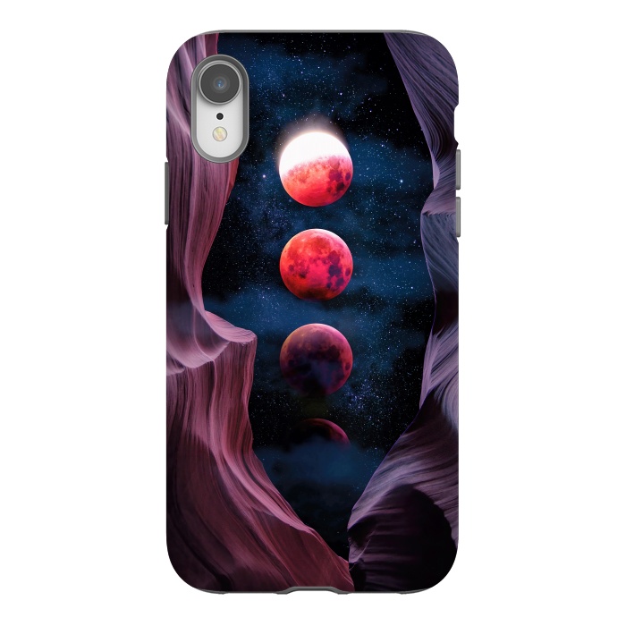 iPhone Xr StrongFit Grand Canyon with Space & Bloody Moon - Collage V by Art Design Works