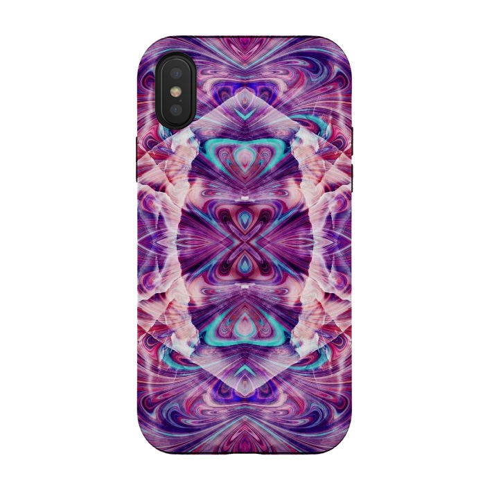 iPhone Xs / X StrongFit Psychedelic precious gemstone marble by Oana 