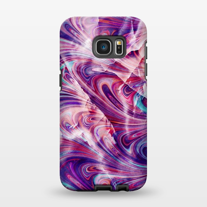 Galaxy S7 EDGE StrongFit Purple precious gemstone marble art by Oana 