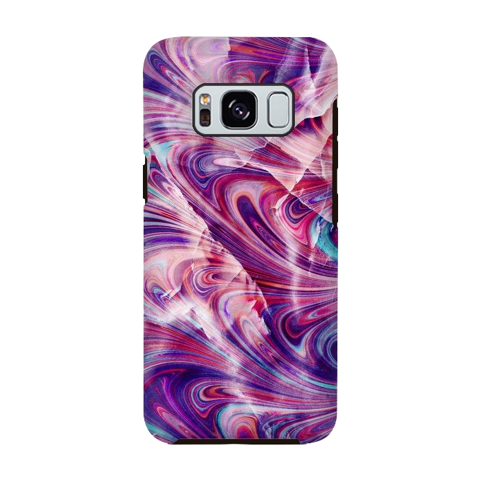 Galaxy S8 StrongFit Purple precious gemstone marble art by Oana 