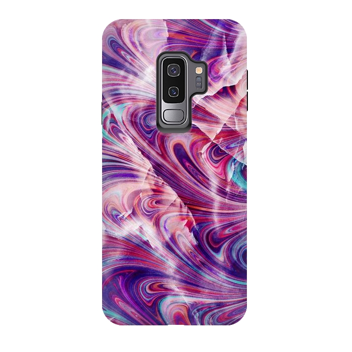 Galaxy S9 plus StrongFit Purple precious gemstone marble art by Oana 