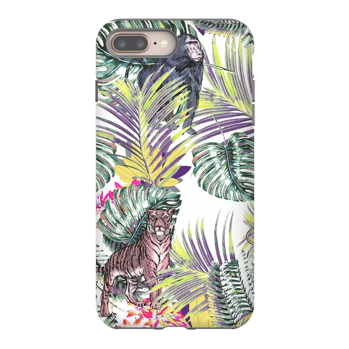 iPhone 7 plus StrongFit Jungle fever - wild animals and colorful leaves by Oana 
