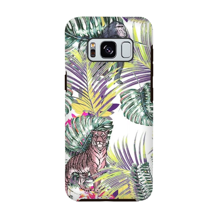 Galaxy S8 StrongFit Jungle fever - wild animals and colorful leaves by Oana 