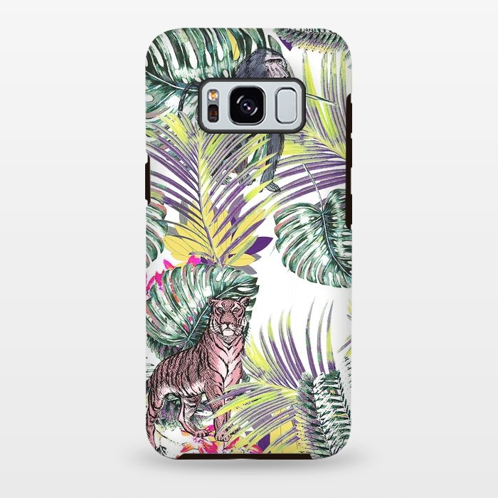 Galaxy S8 plus StrongFit Jungle fever - wild animals and colorful leaves by Oana 