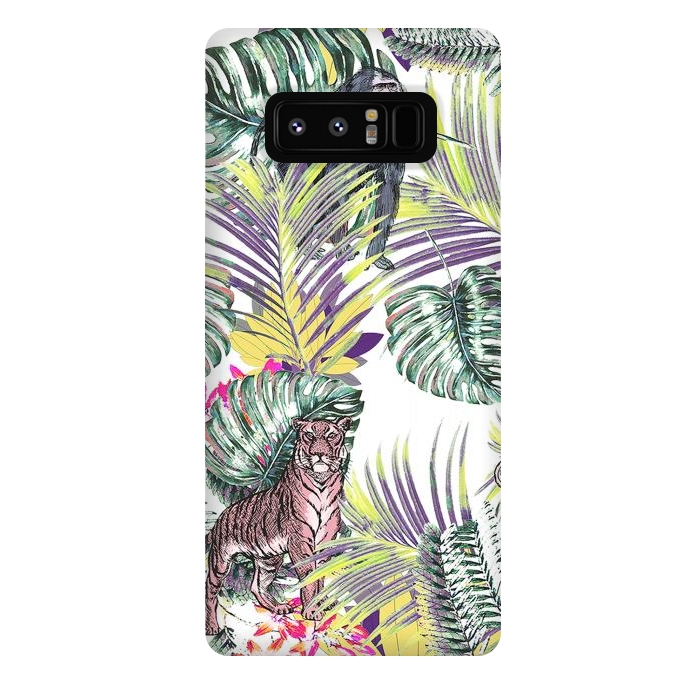 Galaxy Note 8 StrongFit Jungle fever - wild animals and colorful leaves by Oana 