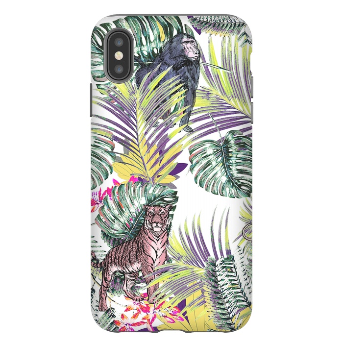 iPhone Xs Max StrongFit Jungle fever - wild animals and colorful leaves by Oana 