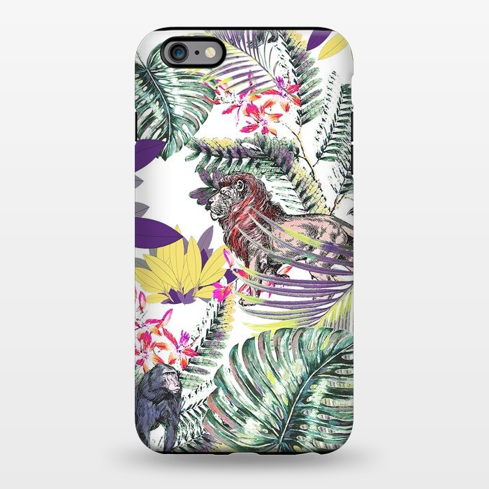 iPhone 6/6s plus StrongFit Lion and colorful tropical plants by Oana 